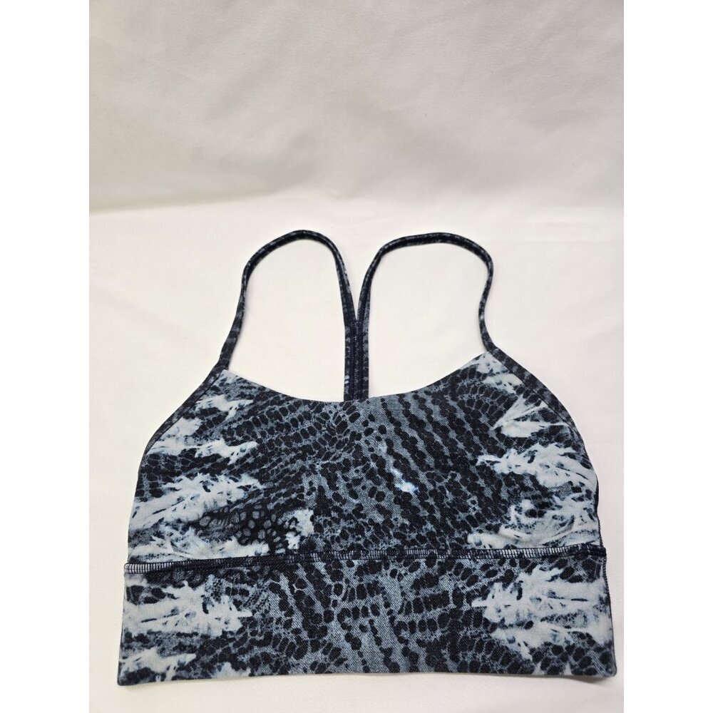 Lululemon Flow Y Bra Long Line B/C CupIndigo Lace Starlight Size 4
